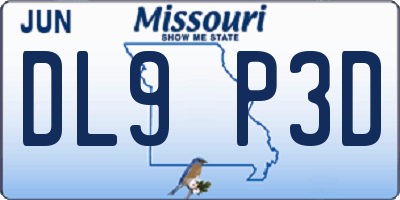 MO license plate DL9P3D