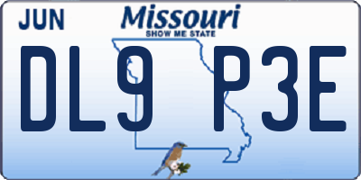 MO license plate DL9P3E