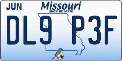 MO license plate DL9P3F