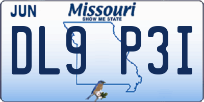 MO license plate DL9P3I