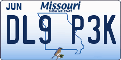 MO license plate DL9P3K