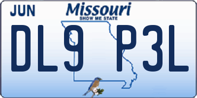 MO license plate DL9P3L