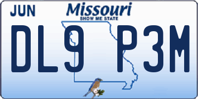 MO license plate DL9P3M