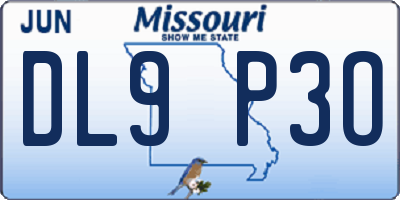 MO license plate DL9P3O