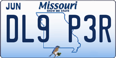 MO license plate DL9P3R