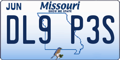 MO license plate DL9P3S
