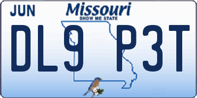 MO license plate DL9P3T