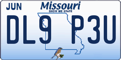 MO license plate DL9P3U