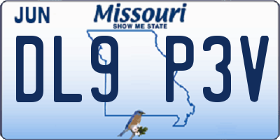MO license plate DL9P3V