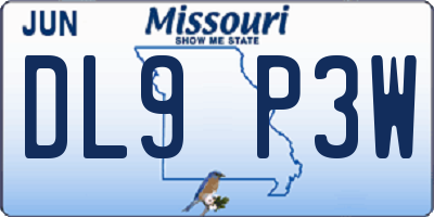 MO license plate DL9P3W