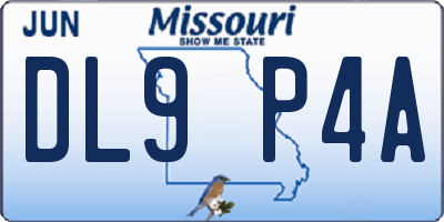 MO license plate DL9P4A