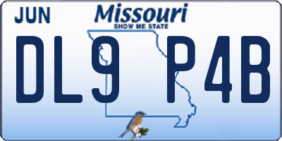 MO license plate DL9P4B