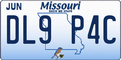 MO license plate DL9P4C