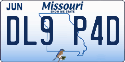 MO license plate DL9P4D
