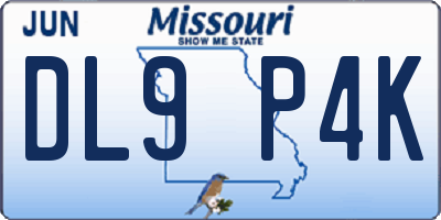 MO license plate DL9P4K