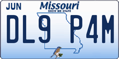 MO license plate DL9P4M
