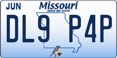 MO license plate DL9P4P