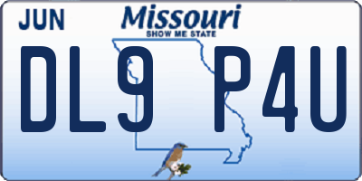 MO license plate DL9P4U