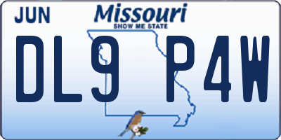 MO license plate DL9P4W