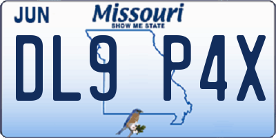 MO license plate DL9P4X