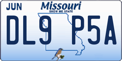 MO license plate DL9P5A