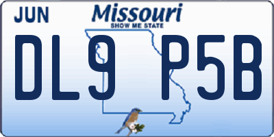 MO license plate DL9P5B