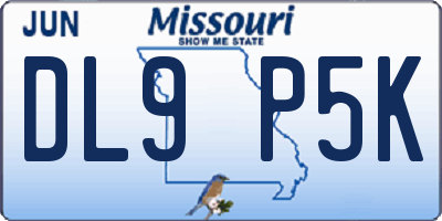 MO license plate DL9P5K