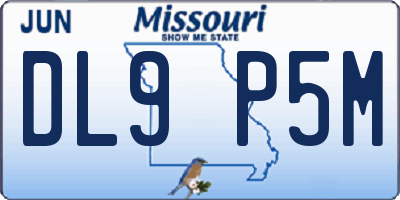 MO license plate DL9P5M