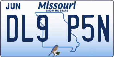 MO license plate DL9P5N