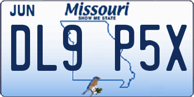 MO license plate DL9P5X