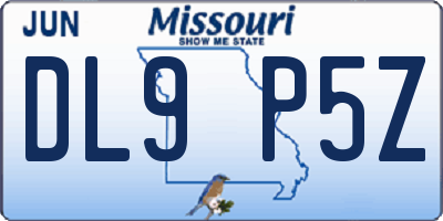 MO license plate DL9P5Z