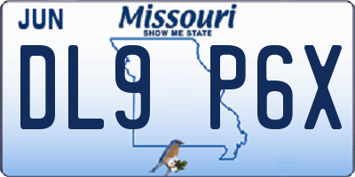 MO license plate DL9P6X