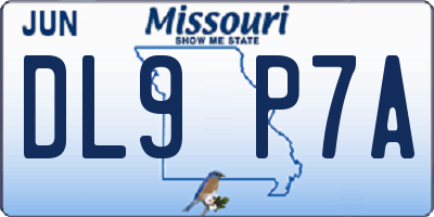 MO license plate DL9P7A
