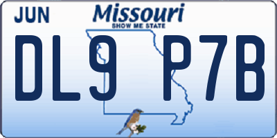 MO license plate DL9P7B
