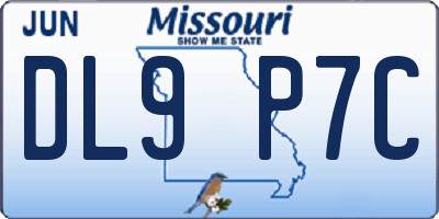 MO license plate DL9P7C