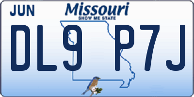 MO license plate DL9P7J