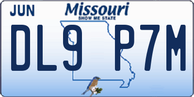 MO license plate DL9P7M