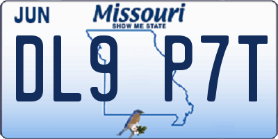 MO license plate DL9P7T
