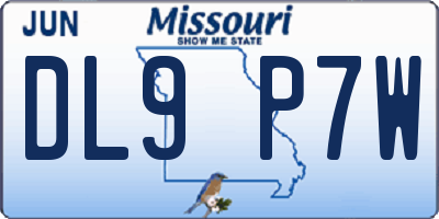 MO license plate DL9P7W