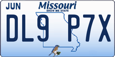 MO license plate DL9P7X