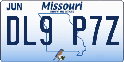 MO license plate DL9P7Z