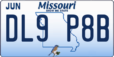 MO license plate DL9P8B