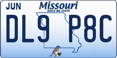 MO license plate DL9P8C
