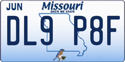 MO license plate DL9P8F