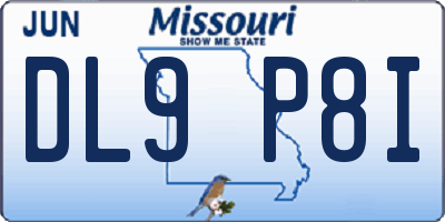 MO license plate DL9P8I