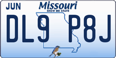 MO license plate DL9P8J