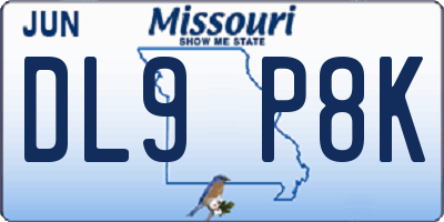 MO license plate DL9P8K