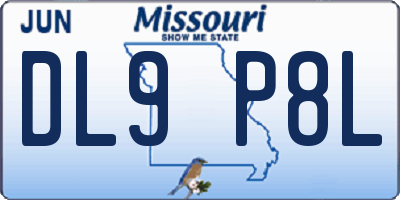 MO license plate DL9P8L