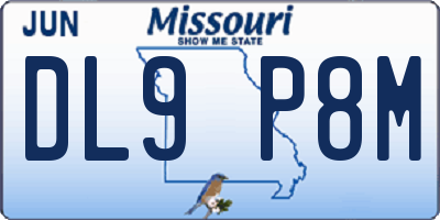 MO license plate DL9P8M