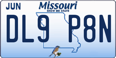 MO license plate DL9P8N
